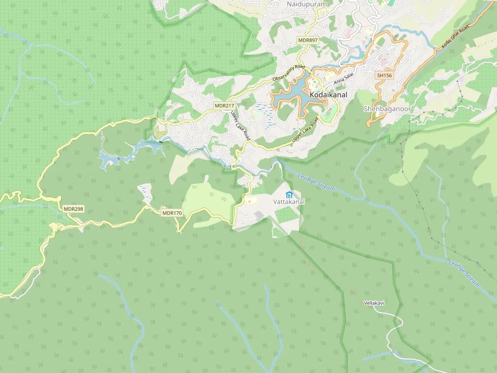 Map showing Salamath Hall on Golf Links Road, Kodaikanal